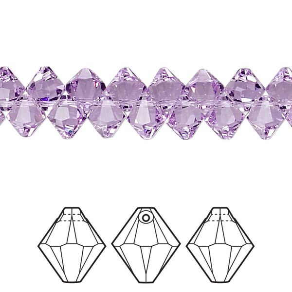 Drop 360pk violet, Swarovski® 6mm pendant bicone 6328 image number 0