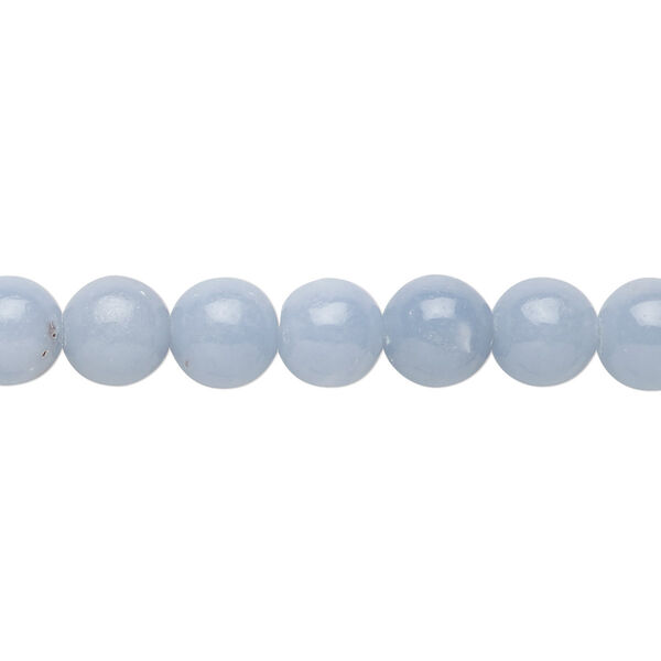 Bead, angelite (waxed), 8mm round, B grade, Mohs hardness 3 to 3-1/2. Sold per 15-1/2" to 16" strand. image number 0