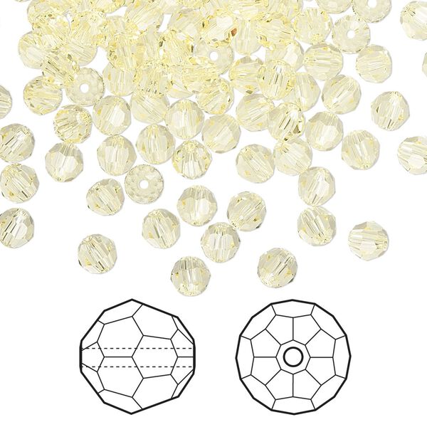 Bead 720pk jonquil, Swarovski® 4mm round 5000 image number 0