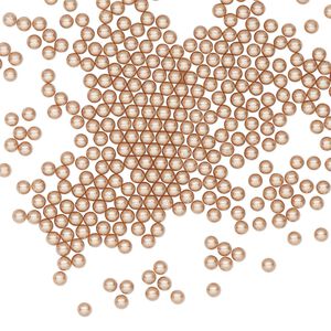 Pearl 100pk rose gold, Crystal Passions® 2mm undrilled round 5809