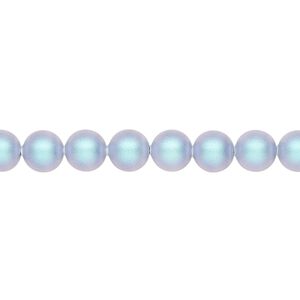 Pearl 50pk iridescent light blue, Crystal Passions® 6mm round 5810
