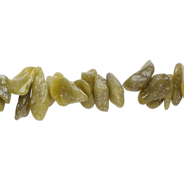 Olive new "jade" 1pkg1, chip bead natural C grade, 35 inch medium image number 0