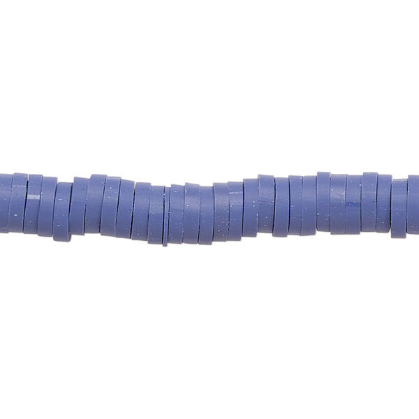 Bead, polymer clay, opaque purple, 6x1.5mm heishi. Sold per pkg of (2) 15-1/2" to 16" strands. image number 0