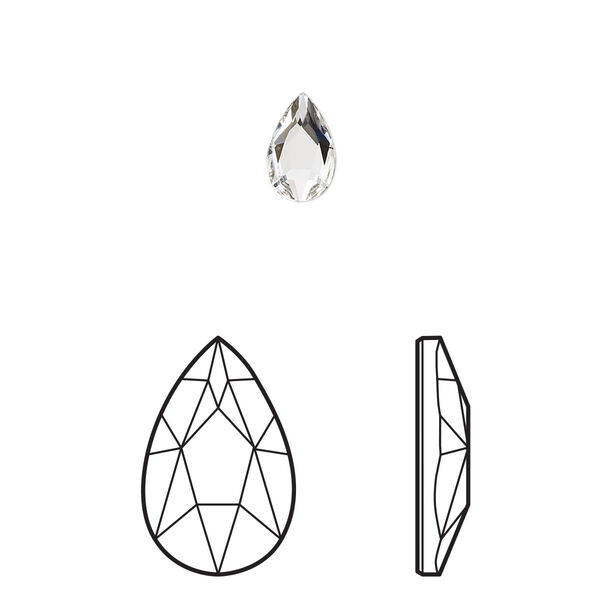 Flat back 24pk crystal foil back, Crystal Passions® 8x5mm pear 2303 image number 0