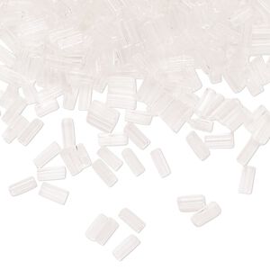 Bugle bead glass 1pk #2 round tube, 50 gram clear