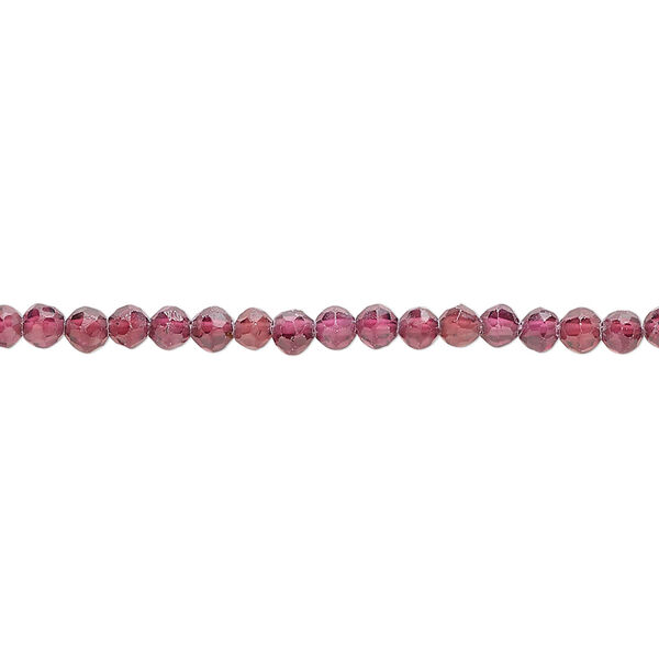 Rhodolite garnet 1pkg1, hand-cut faceted round bead B grade, 14 inch 2-3mm image number 0
