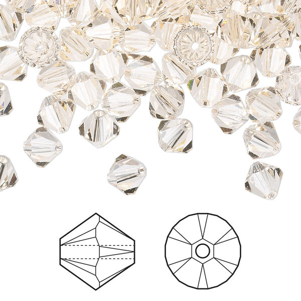 Bead 360pk silk, Swarovski® 6mm XILION bicone 5328 image number 0