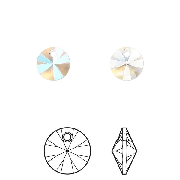 Drop 12pk crystal shimmer, Crystal Passions® 8mm pendant mini disk 6428 image number 0