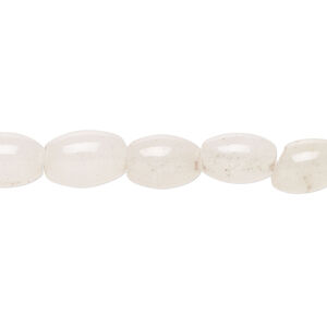 Snow quartz 1pkg1, oval bead natural, 15 inch 10x7mm-11x8mm