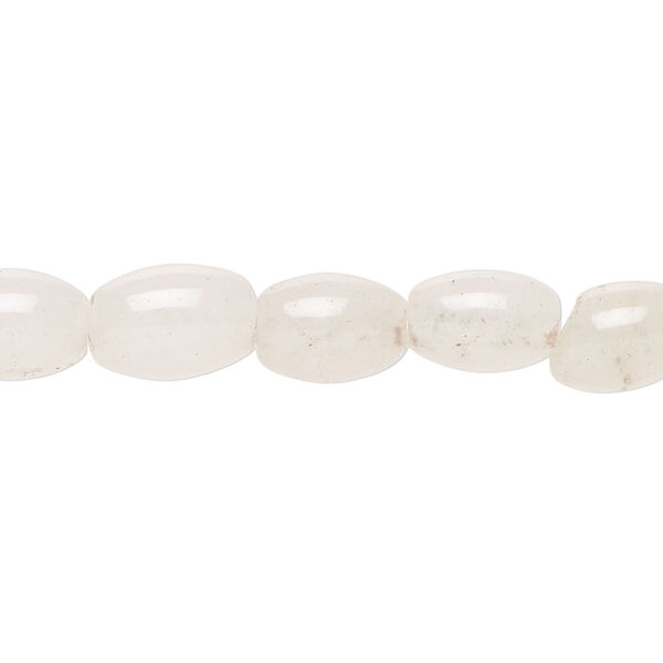 Snow quartz 1pkg1, oval bead natural, 15 inch 10x7mm-11x8mm image number 0