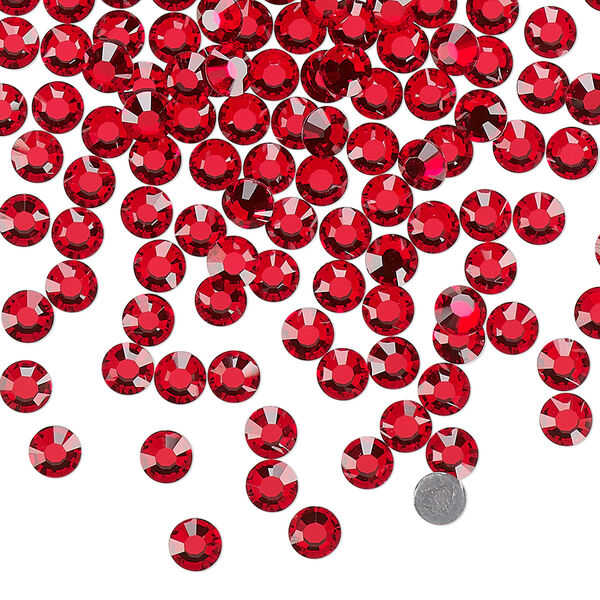 Flat back, Dance With Me™ crystal hotfix rhinestone, light Siam, foil back, 3.8-4mm rose, SS16. Sold per pkg of 144 (1 gross). image number 0