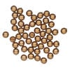 Bead, Czech pearl-coated glass druk 1pkg50, opaque sienna brown, 8mm round. image number 1