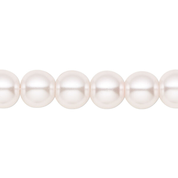 Bead, crystal pearl, light pink, 10mm round. Sold per pkg of (2) 15-1/2" to 16" strands, approximately 80 beads. image number 0