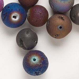 Druzy agate 1pkg1, round bead 2 oz mix 12-14mm