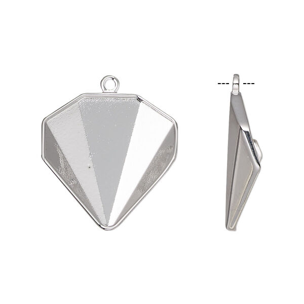 Drop, Almost Instant Jewelry®, rhodium-plated brass, 20mm with 18mm tilted chaton setting (4928/C). Sold individually. image number 0