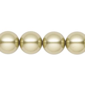 Pearl 30pk light green, Preciosa Czech crystal 12mm round