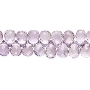 Amethyst 1pkg1, hand-cut top-drilled micro-faceted teardrop bead natural 8 inch 7x5mm-10x6mm