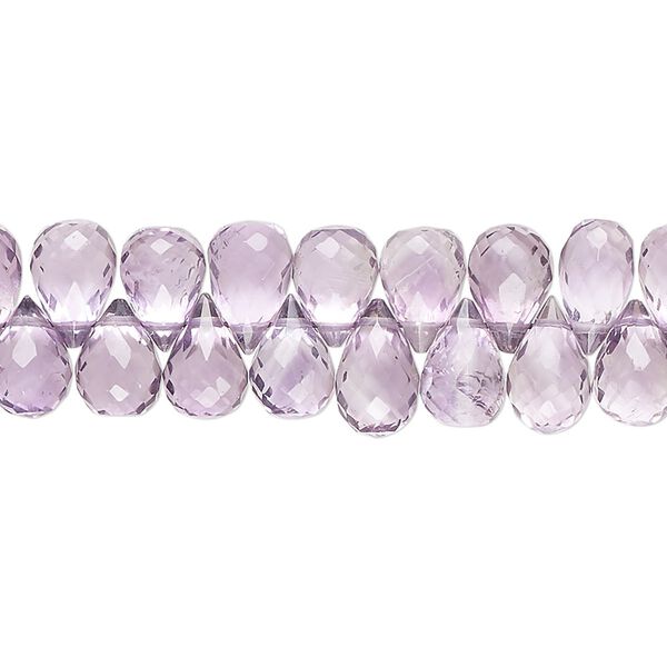 Amethyst 1pkg1, hand-cut top-drilled micro-faceted teardrop bead natural 8 inch 7x5mm-10x6mm image number 0