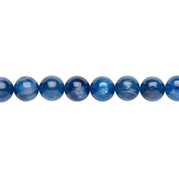 Bead, kyanite (natural), 6mm round, A- grade, Mohs hardness 4 to 7-1/2. Sold per 15-1/2" to 16" strand. image number 0