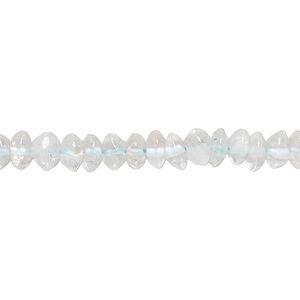 Aquamarine / goshenite 1pkg1, hand-cut saucer bead light 14 inch 5x2mm-7x5mm