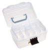 Organizer, ArtBin&reg; tarnish inhibitor 1pkg1, polypropylene, clear and black, 9 x 5-1/2 x 6-3/4 inches, organizer box with removable tray with 6 fixed compartments. image number 2