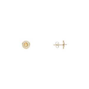 Earstud 1pkg2 14Kt gold-filled, 8mm round / 4mm cup / 2mm peg / 4-5mm half-drilled round setting / earnuts, 1 pair