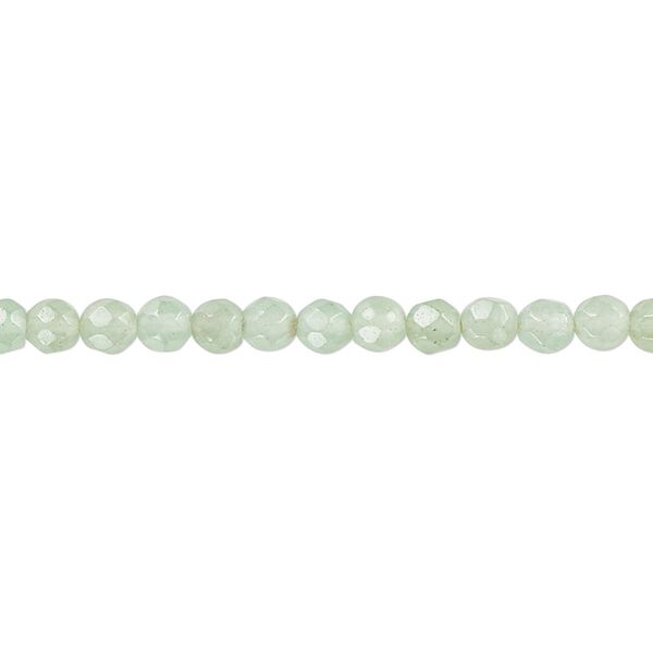 Green aventurine 1pkg1, faceted round bead natural 15.5-16 inch 4mm image number 0