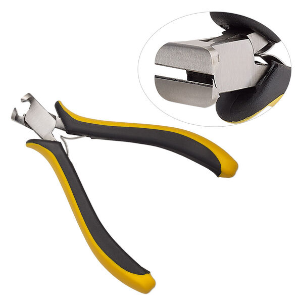 Pliers, OHM, nipper, carbon steel and rubber, yellow and black, 4-1/2 inches. Sold individually. image number 0