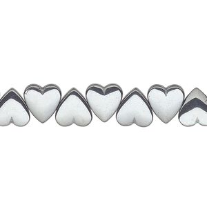 Hemalyke™ 1pkg1, side-drilled heart bead 15.5-16 inch 8mm