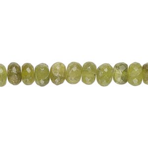 Vesuvianite 1pkg1, hand-cut faceted rondelle / round bead natural 14 inch 6x4mm-7x5mm
