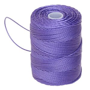 Thread, C-Lon®, nylon, amethyst, 0.5mm diameter. Sold per 92-yard spool.