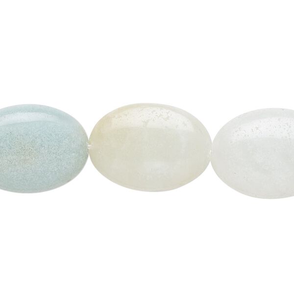 Amazonite 1pkg1, hand-cut flat oval bead natural 1light to dark 15.55.5-16 inch 18x13mm image number 0