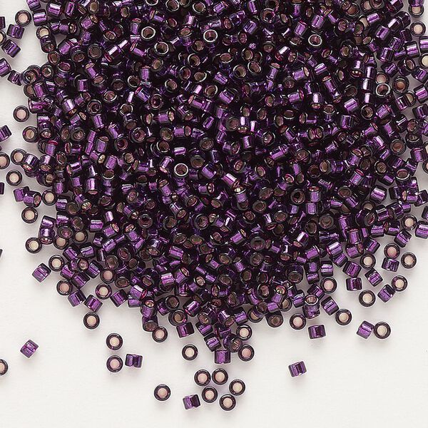 Seed bead, Delica®, glass, pkg/250g, #11 round, transparent silver-lined wine (DB-0611). image number 0
