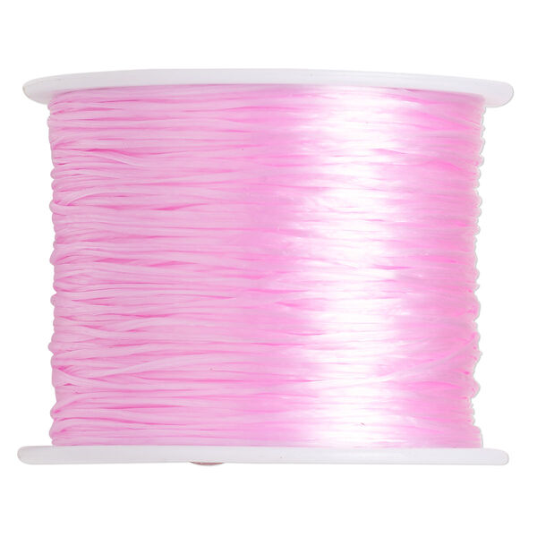 Cord, stretch, elastic floss, soft pink, 0.5mm. Sold per 150-foot spool. image number 0