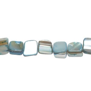 Mother-of-pearl shell 1pkg1, pebble bead 14 inch ocean blue small to medium