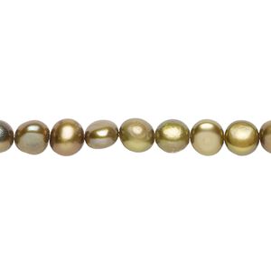 Freshwater pearl 1pkg1, flat-sided potato, 15 inch iris bronze 5-6mm cultured