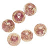 Bead, lampworked glass, clear / purple / glow-in-the-dark / gold, 12mm round. Sold per pkg of 6. image number 0