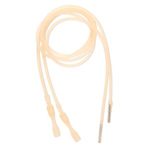 Necklace cord, silicone, translucent peach, 2.2-2.5mm wide, 18 inches with snap closure. Sold per pkg of 4.