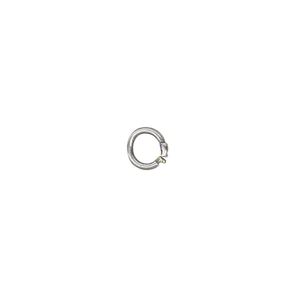Loop Lock™, JBB Findings, antique silver-plated brass, 6mm smooth round. Sold per pkg of 4. image number 0