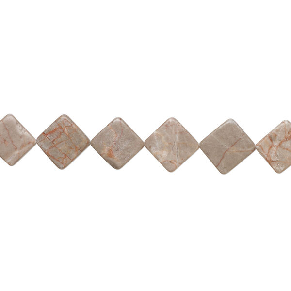 Red-grey marble 1pkg1, flat diamond bead natural, 15 inch 32-34mm image number 1