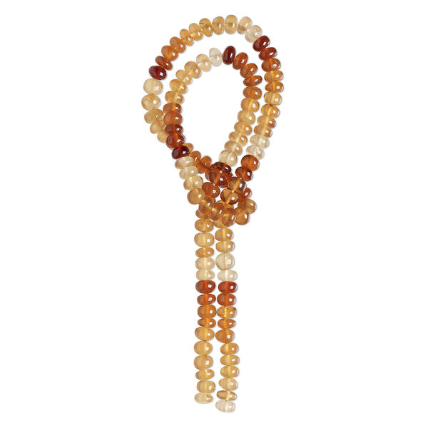 Bead, hessonite garnet (natural), shaded, 6x3mm-6x5mm hand-cut rondelle, B grade, Mohs hardness 7 to 7-1/2. Sold per 15-1/2" to 16" strand. image number 0