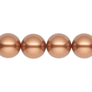 Pearl 100pk copper, Swarovski® 12mm round 5810