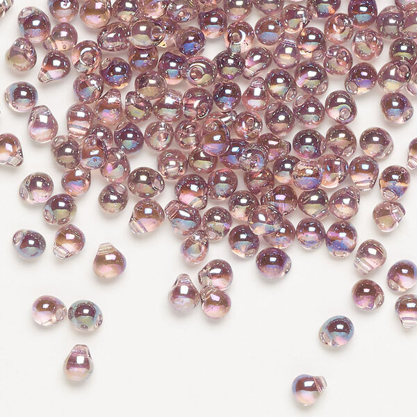 Seed bead, Miyuki, glass, pkg/10g, 4x3.4mm fringe, translucent rainbow lavender, (DP-256). image number 0