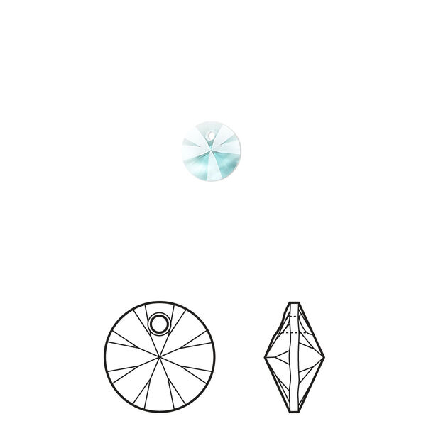 Drop 12pk light turquoise, Crystal Passions® 6mm pendant mini disk 6428 image number 0