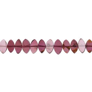 Garnet 1pkg1, hand-cut side-drilled flat marquise bead 15.5-16 inch 7x4mm-8x5mm