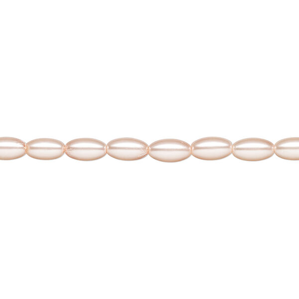 Pearl 1pk rosaline, Celestial Crystal® 6x3.5mm rice 15.5-16 inch image number 0