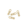 Crimp end 1pkg4 gold-plated pewter, 6x3mm tube / loop / 1.7mm inside diameter, JBB Findings image number 0