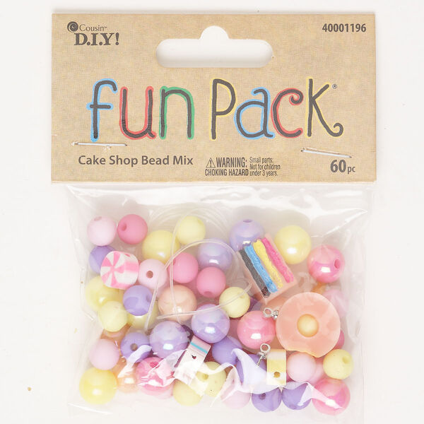 Brass / acrylic 1pkg60, cake shop drop mix assorted shapes / sizes silver-finished / mixed colors image number 0