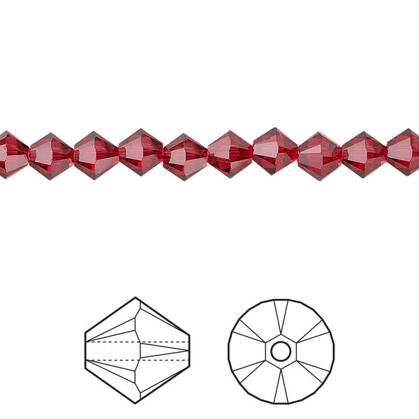 Bead 144pk scarlet, Crystal Passions® 5mm bicone 5328 image number 0