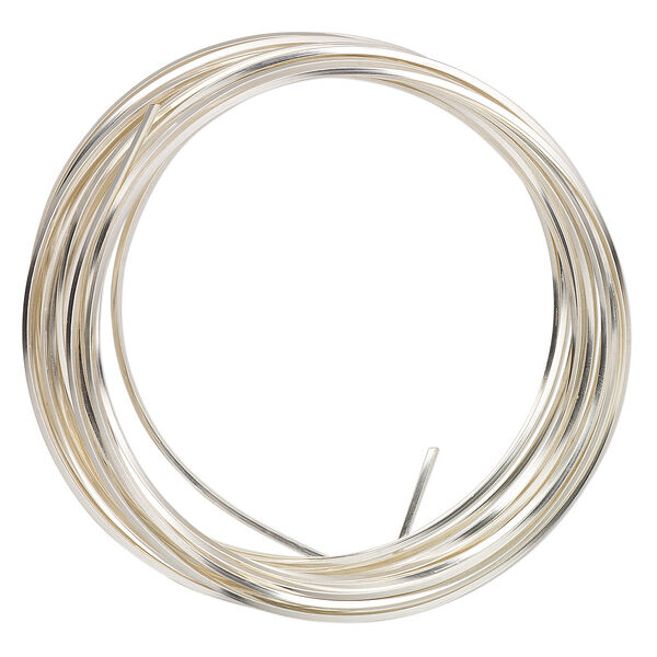 Wire, ParaWire™, silver-plated copper, square, 18 gauge. Sold per 4-yard section. image number 0